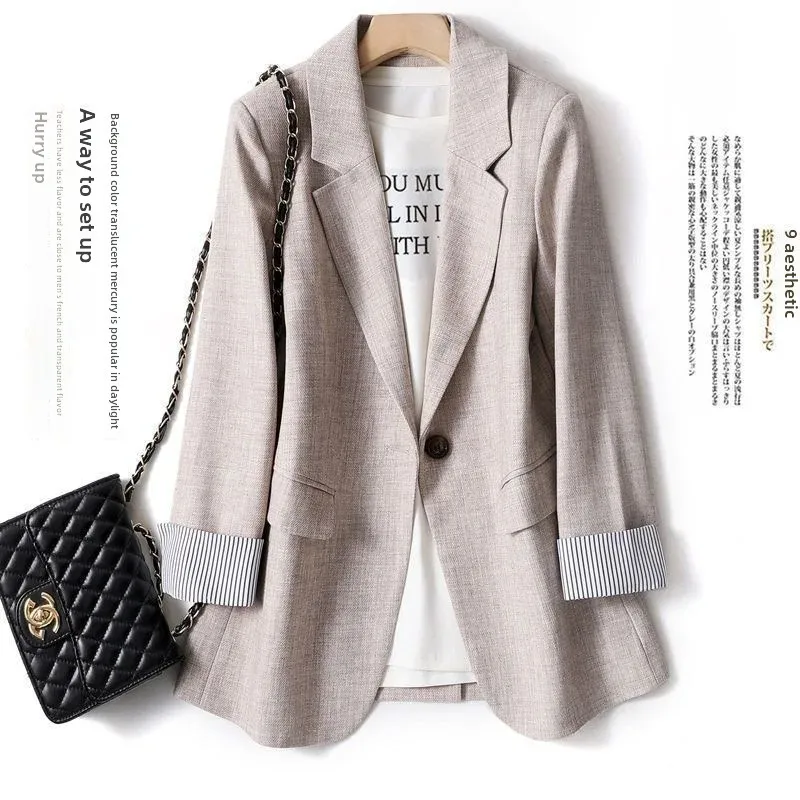 Пальто больших размеров на заказ женский маленький пиджак весна-осень новая