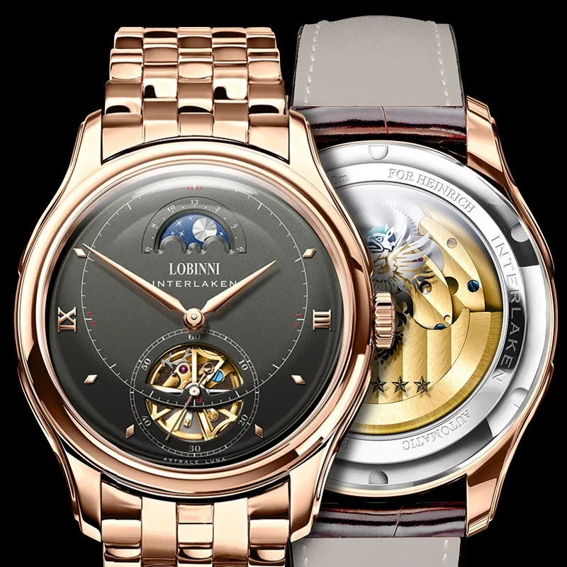 

Switzerland Top Luxury Brand LOBINNI Japan MIYOTA Automatic Mechanical Men's Watches Sapphire Waterproof Skeleton Clock L13022-6