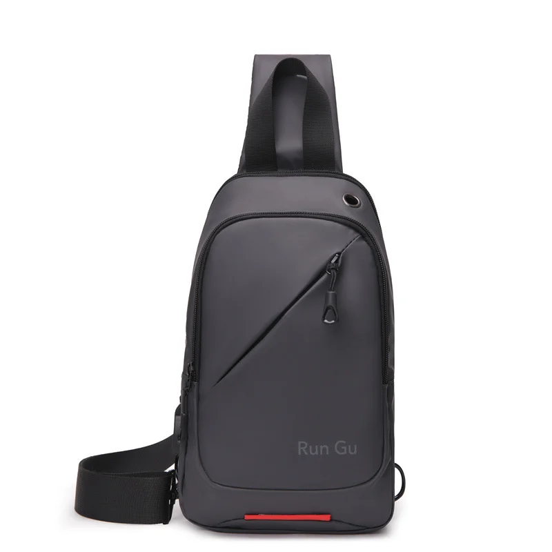 

Мужская нагрудная сумка через плечо с USB-зарядкой и разъемом для наушников
