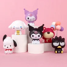 산리오 애니메이션 피규어 시나모롤 쿠로미 파차코 만화 인형 모델 장난감, DIY 케이크 장식 액세서리 장난감, 어린이 선물, 1 개