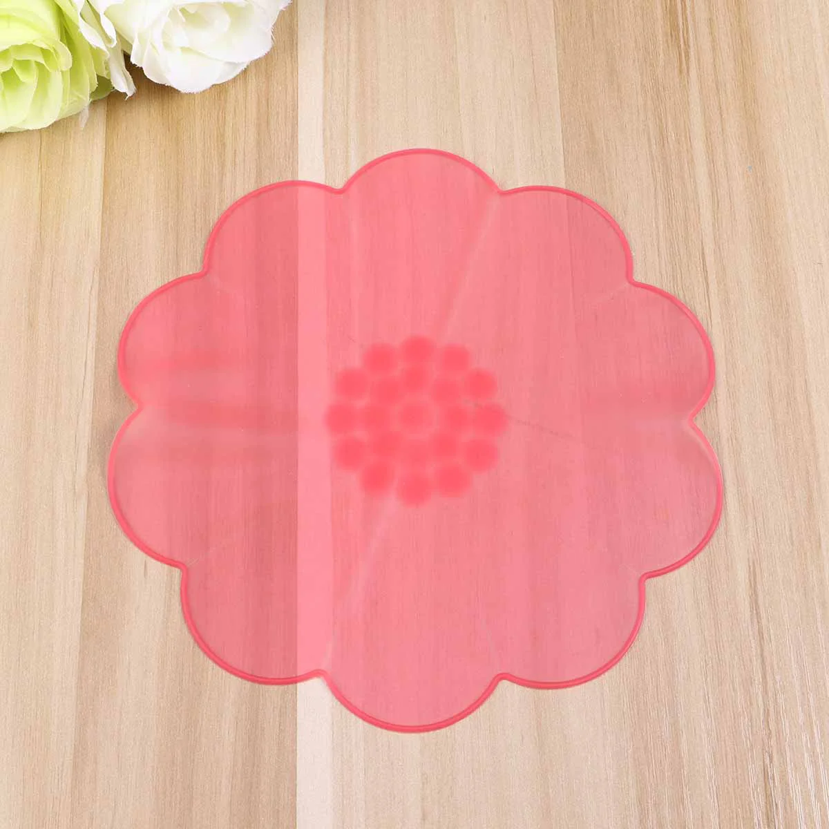 

Flower Shape Silicone Bowl Covers Stretch Food Saver Wraps Reusable Expandable Food Lids (Rosy)