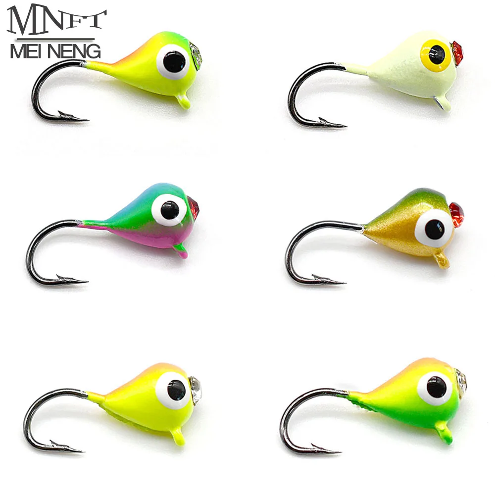 

MNFT 6 шт. набор для ледовой рыбалки, микро рыболовные крючки, светящаяся краска, приманки для ледовой рыбалки