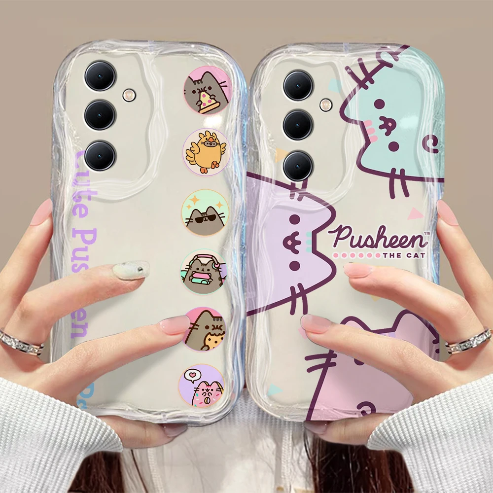 Милый мультяшный Кот P-Pusheens 3D волна чехол для Xiaomi Mi 14 12 12T 11 Lite Poco M6 X6 X5 X4 F4 X3 M3 Pro 4G 5G