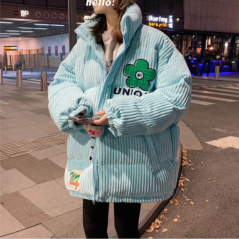 New Corduroy Cotton Jacket Winter Coat for Women Coats Parkas Men's Jackets Harajuku Retro Warm Thickening Korean Fashion