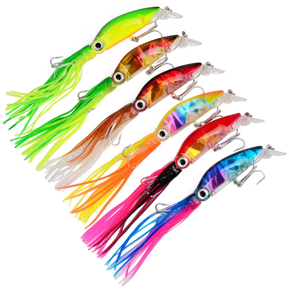 1pcs Hard Fishing Lure Fish Bait 18g Squid High Carbon Steel Hook Octopus Crank For Artificial Tuna Sea Allure Tool