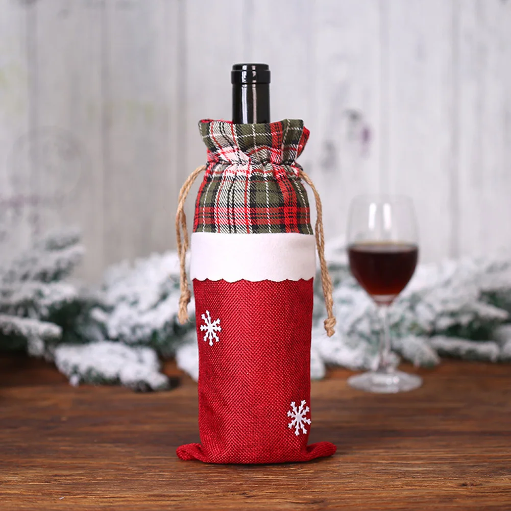 

Santa Wine Bottle Cover Durable Full Of Festive Atmosphere Gift Non-woven Fabric Party Reuse Table Decorations