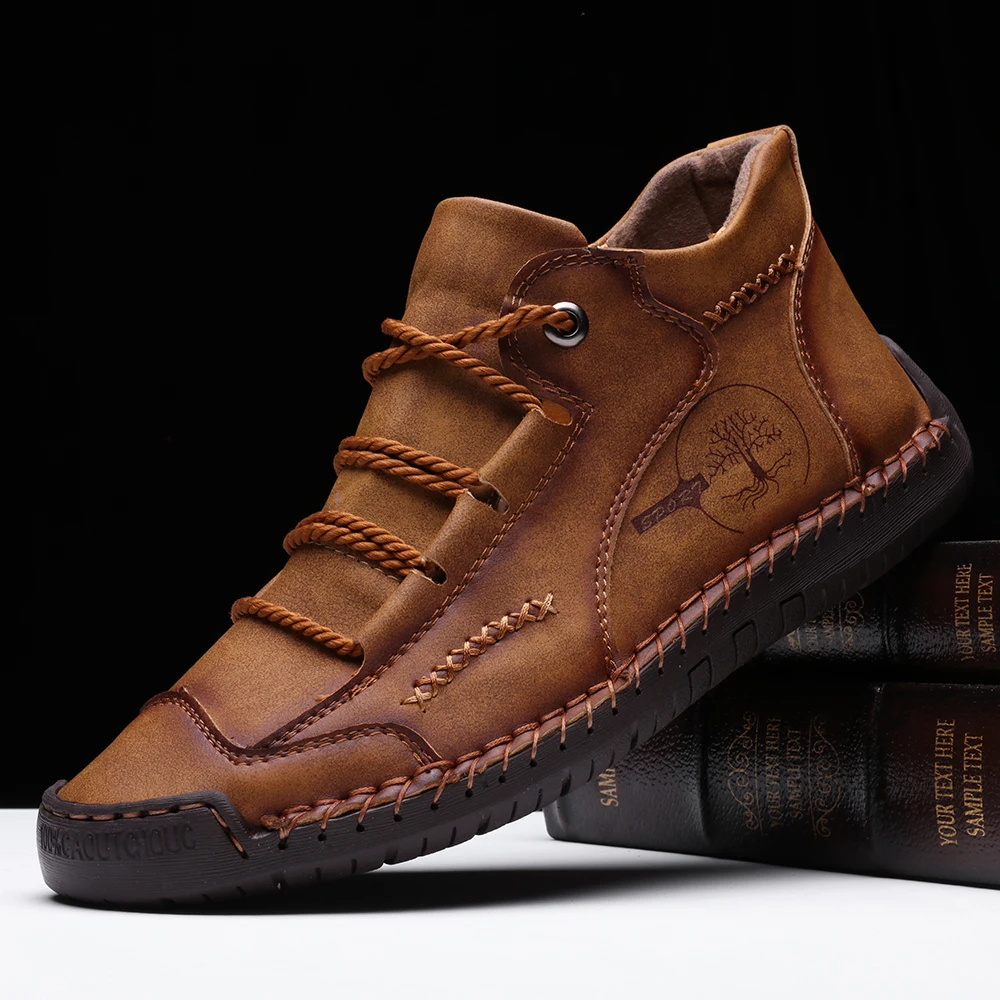 

Mens Casual Leather Shoes High Quality Anti-Slip Booties 2022 New Fashion Loafers Outdoor Walking Shoes For Men