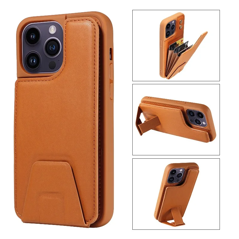 

Creative The Back Organ Bag Phone Case For iPhone 14 Plus 13 12 11 Pro X XS Max XR 6 7 8 Plus SE Leather Insert Card Phone Case