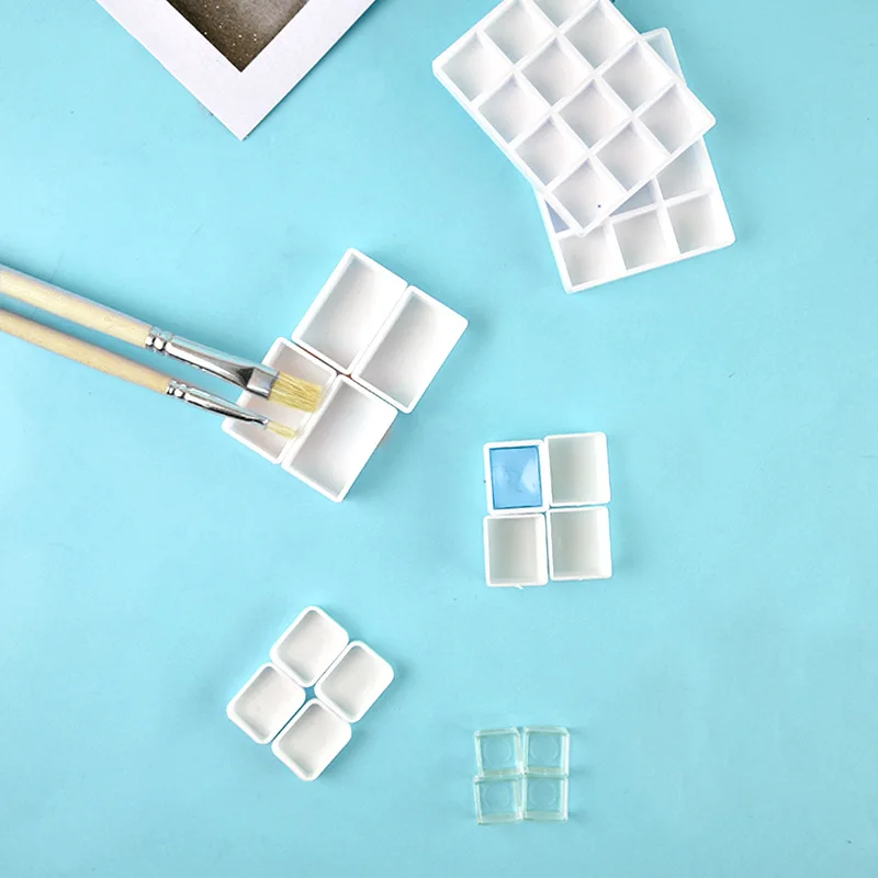 

Акварельная пигментная упаковка, компактная сетка, пространство для упаковки, половина блока, полный блок, дополнительная мини-пустая коробка, твердая