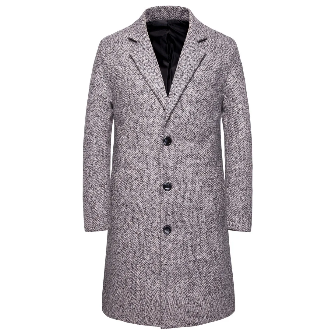 

Зимнее приталенное Мужское пальто, повседневное мужское шерстяное пальто с высоким воротником, одежда