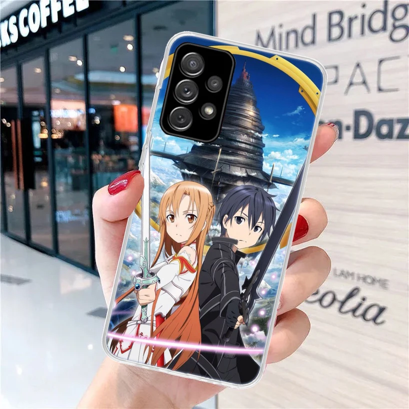 Мягкий чехол для телефона Sword Art Online Kirito Asuna Samsung Galaxy A51 A50S A41 A31 A21S A11 A71 A70 A40 A30S A20E A10 A6