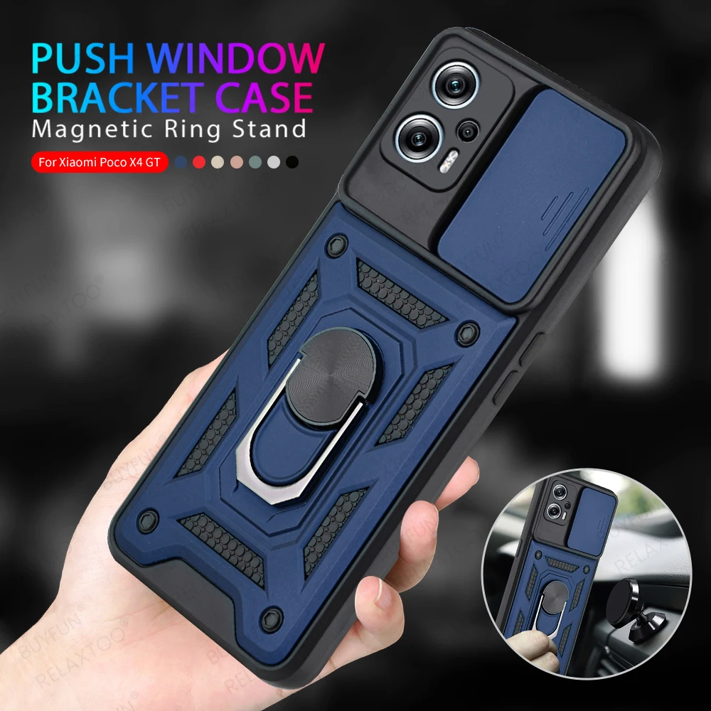 

Armor Shockproof Protect Shell Cover For Xiaomi Poco X4 GT Poxo X 4 GT X4GT pocox4 G T Push Pull Camera Protection Case Coque