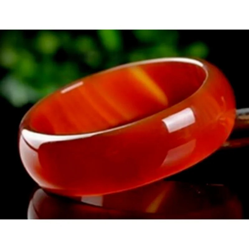 

Natural 56-62mm Red China 100% Wide Agate Jade Bead Bracelet Bangle