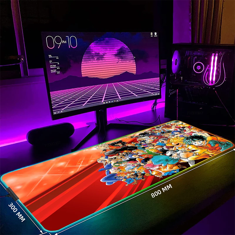 

My Hero Academia Large RGB Mouse Pad Gaming Mousepads LED Mouse Mat Gamer Desk Mats Rubber Table Rug With Backlit Desk Pads