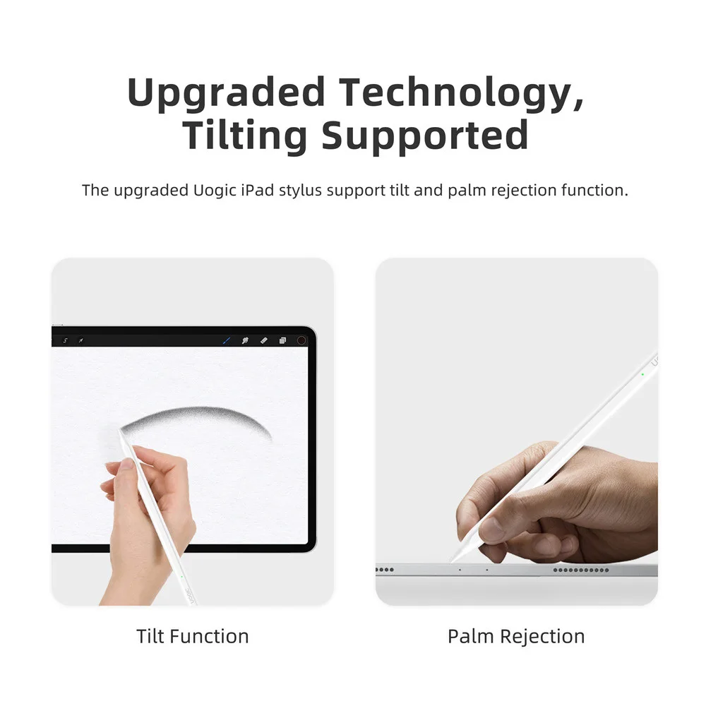 Uogic For iPad Pencil with Palm Rejection Original Nib Stylus Pen for Apple 2 1 Pro 11 12.9 Mini 6 7 Air 3 4 |