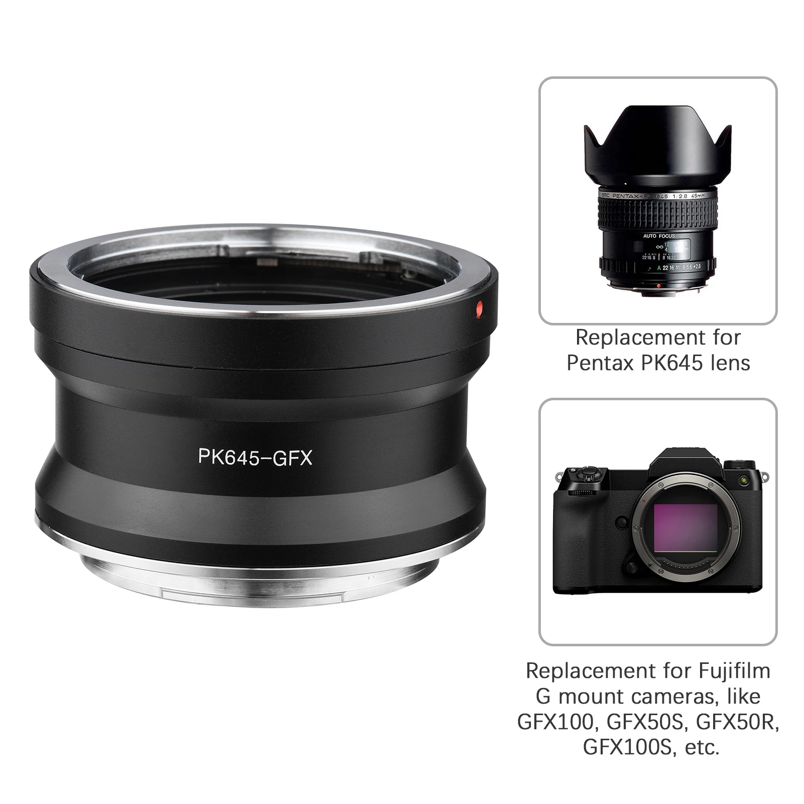 

Кольцо-адаптер для объектива камеры pk645-gfx, Замена объектива Pentax PK645 для Fujifilm G Mount GFX100 GFX50S GFX50R GFX100S