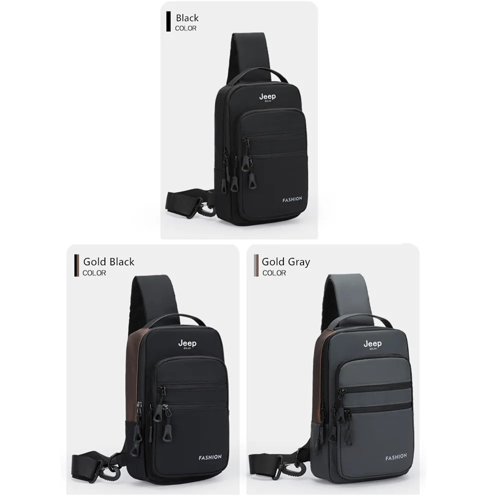 JEEP BULUO Brand High Quality Men USB Crossbody Shoulder Bags Chest Sling Safety Lock Male Anti-theft Fashion Travel Pack