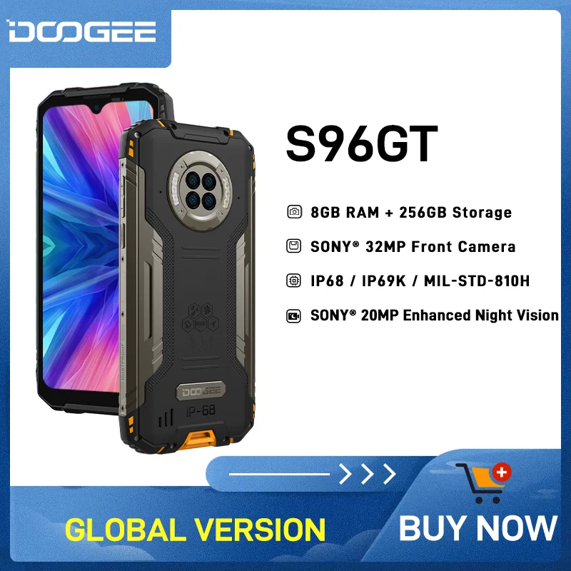 

DOOGEE S96GT Rugged Phone 32MP Front Camera 6350mAh 8GB RAM+256GB ROM Helio G95 Octa Core Android 12.0 Phone