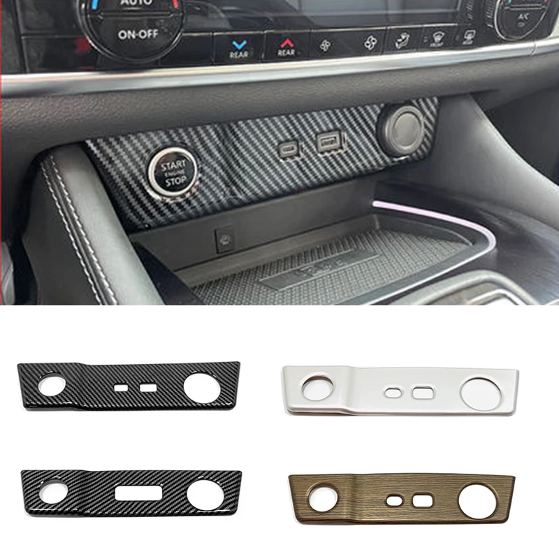 

For Nissan X Trail T33 Rogue 2021 2022 ABS Carbon Car Central control cigarette lighter panel decoration sticker accessories