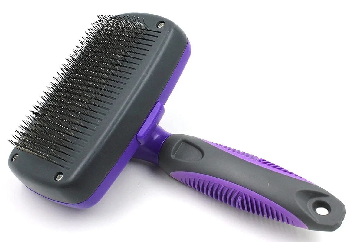 

Self Cleaning Slicker Brush Gently Removes Loose Undercoat Mats and Tangled Hair flea comb dog/cat brush pet hair remover