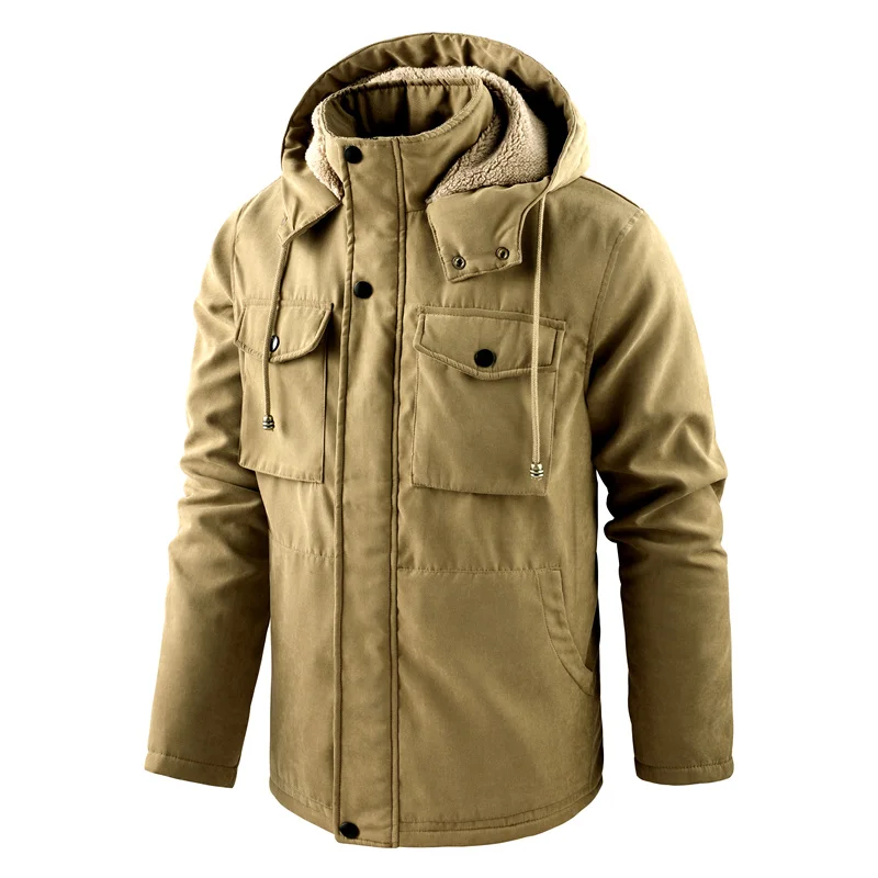 Men Parka 2022 Winter New Windproof Fleece Warm Thick Hood Parka Jacket Coat Men Autumn Outwear Classic Brand Casual Parka Men