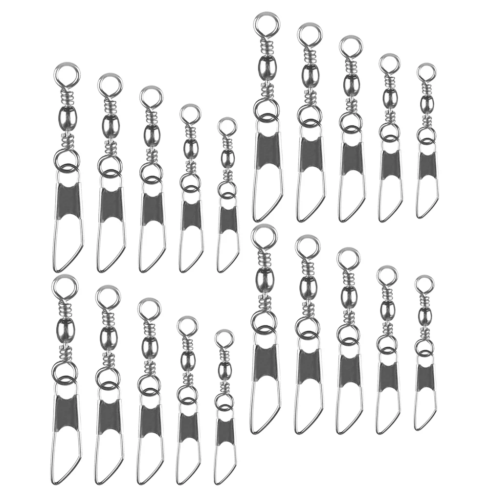 

50 Pcs Swivels Fishing Tackle Rolling Bait Supplies Lure Connector Copper Ring Fishhooks