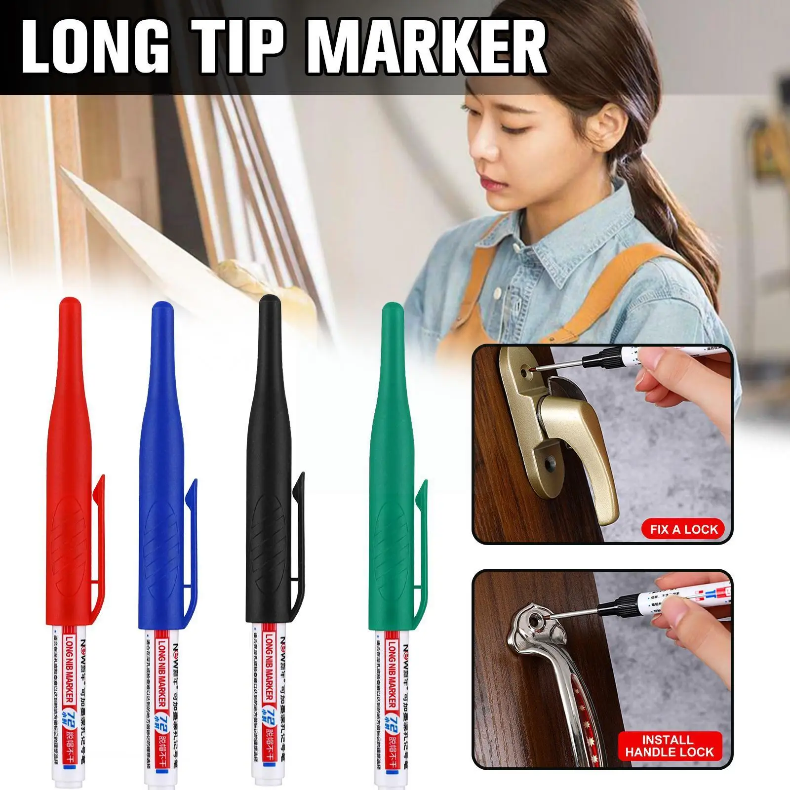 

Deep Hole Mechanical Marker Pens Deep Drill Hole Long Nib Marker Colorful Carpenter Pen For Woodworking Hardware Decoration Q4z0