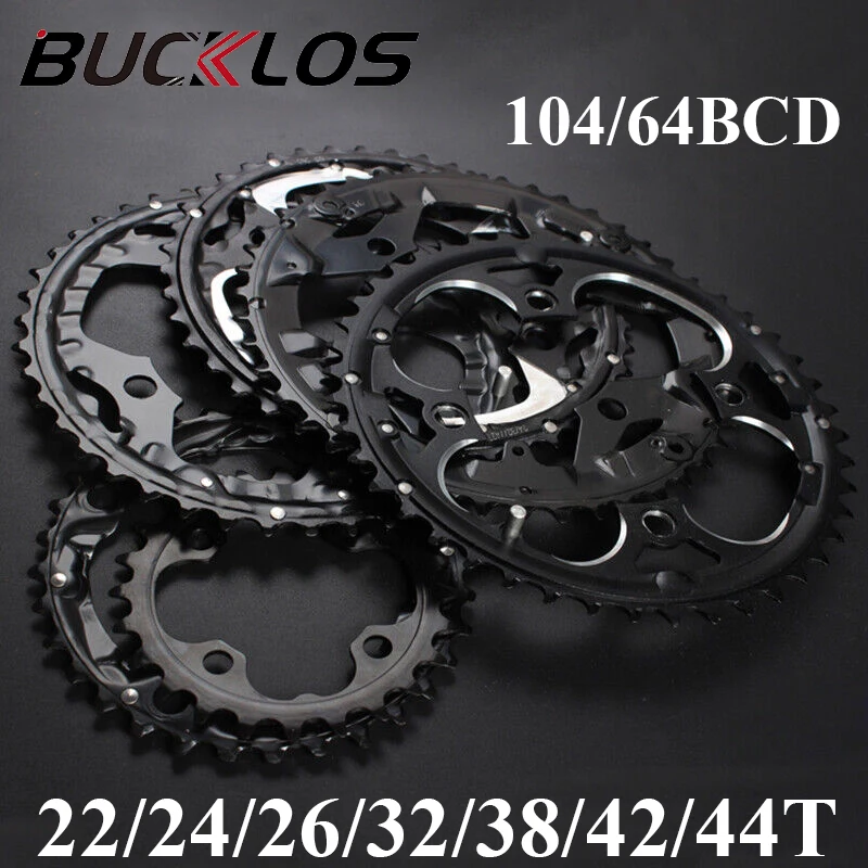 

BUCKLOS 104BCD 64BCD Bicycle Chainring 22T/24T/26T/32T/38T/42T/44T MTB Chain Ring 9S 10S Mountain Bike Chainwheel Bicycle Parts