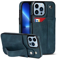wristband mobile phone case for iphone 13 12 11 pro max leather card slot mobile phone back cover for iphone 11 phone cases