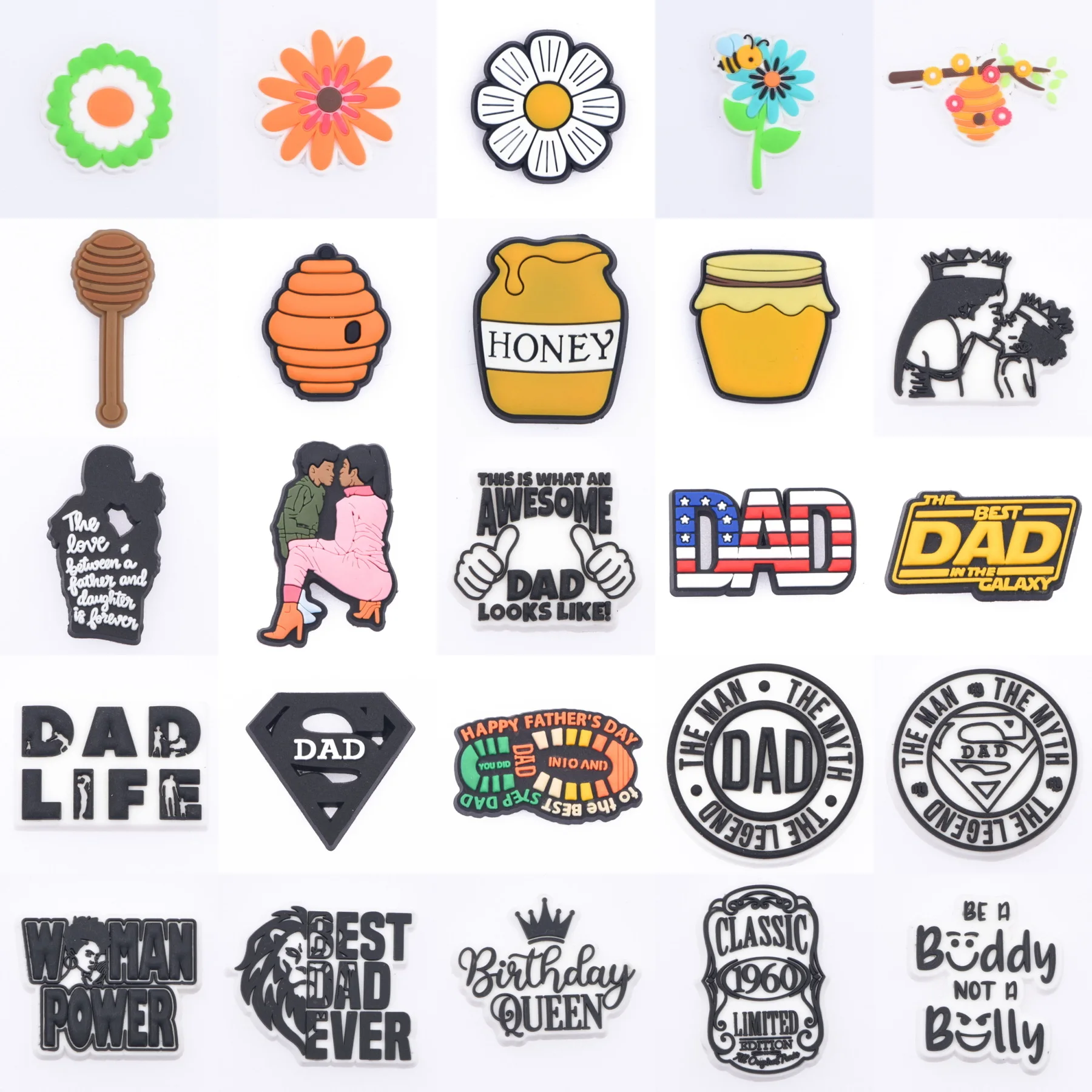 

Hot Sale Men Women PVC Croc Shoe Charms Colorful Shoe Decorations Kids Boys Girls Bracelet Accessories for Birthday Gifts SP044