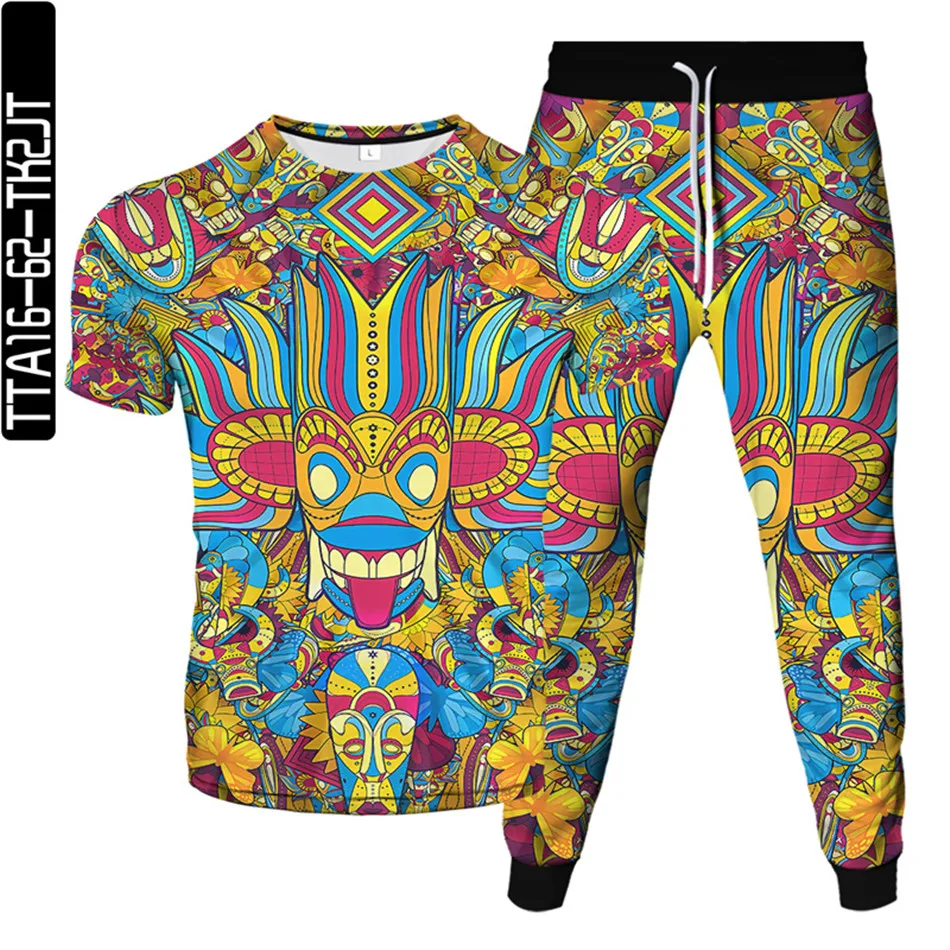 Спортивный костюм в стиле Харадзюку для мужчин и женщин футболка с принтом