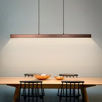 Modern LED Long Pendant Lights Dining Room Office Restaurant Bar Cafe Aluminum Hanging Lamps Fixtures Indoor Lighting Luminaires