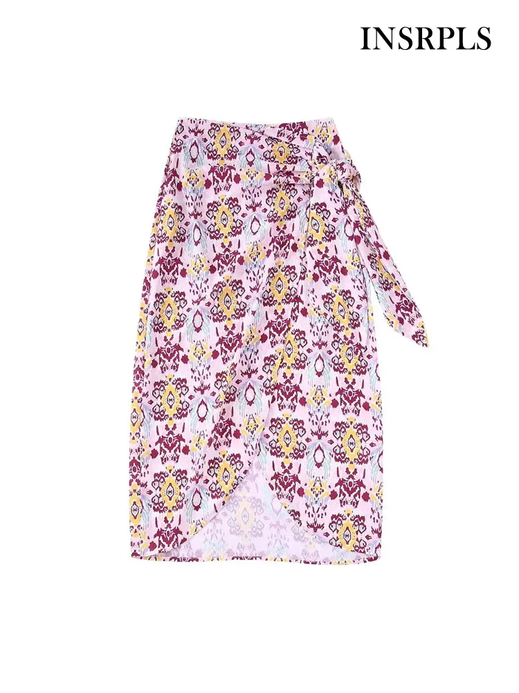 

Юбка-миди женская с бантом, завышенной талией и молнией сбоку