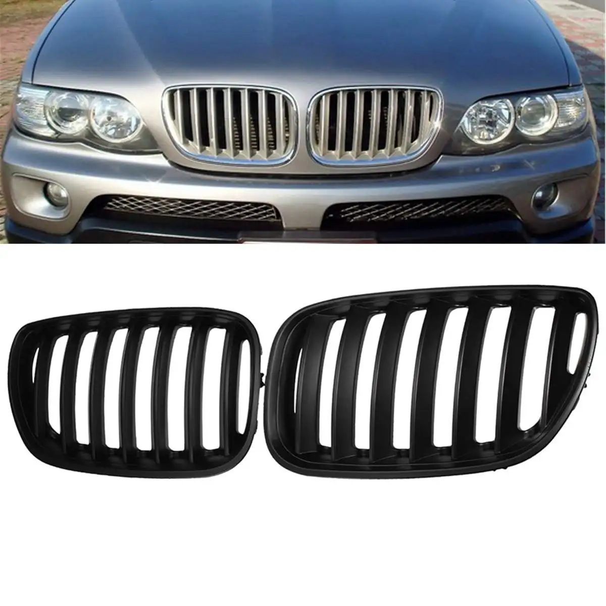

Решетки черные матовые для BMW X5 E53 2004 2005 2006