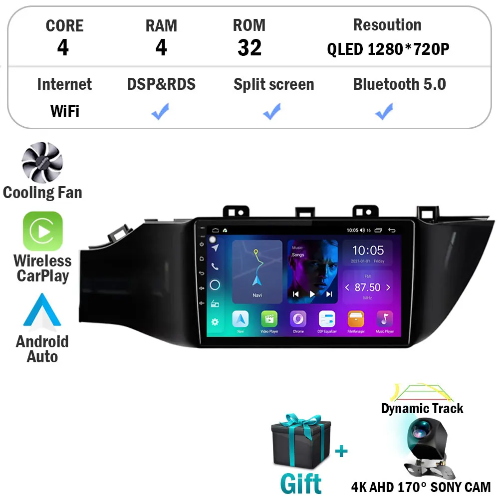 

Android 14 для KIA RIO 4 IV FB X-line 3 2016-2020 WIFI 4G Автомобильный радиоприемник Мультимедийный плеер GPS-навигация Стерео 2Din BT