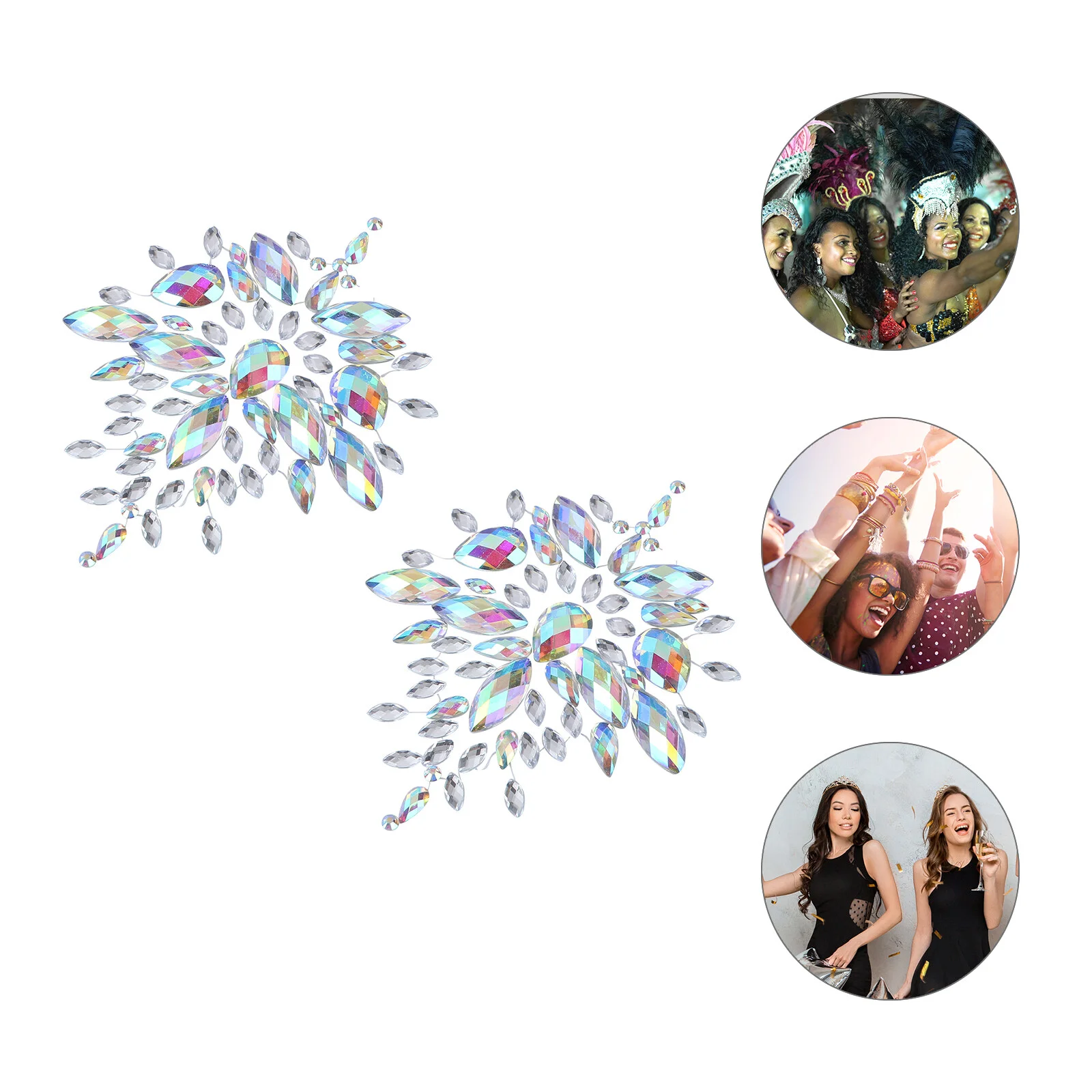 

Breast Sticker Rhinestones Makeup Body Jewels Decorative Stickers Gems Jewelry