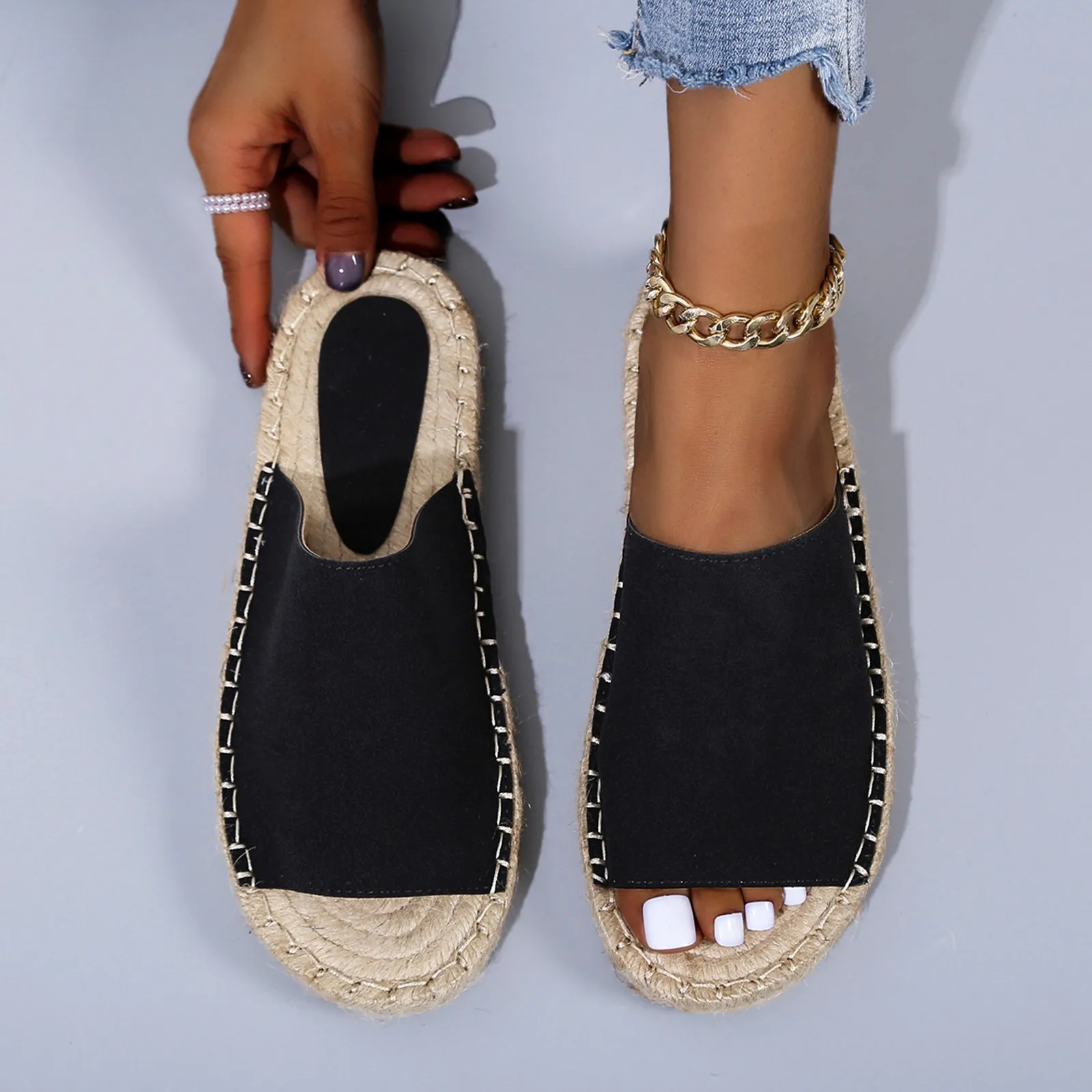 

Woman Summer Slippers Casual Flat Beach Female Sandals Fashion Vintage Anti-slip Shoes 2022 Slides Women Footwear Home Flip Flop