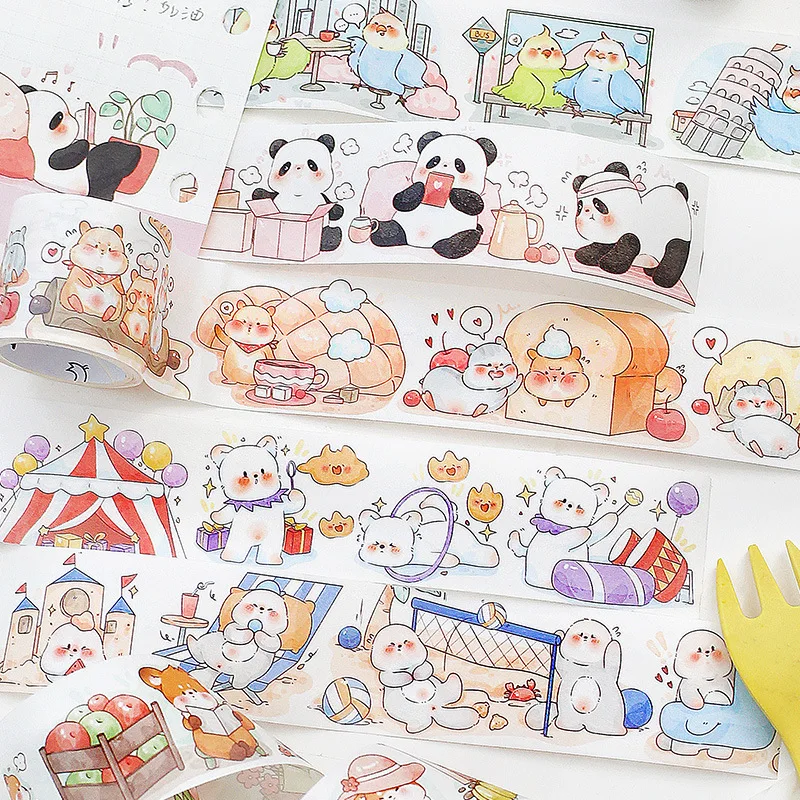 

kawaii animal hamster panda Decorative Adhesive Tape Cute dog circus Decorative background Diary Album Lable Junk Journal