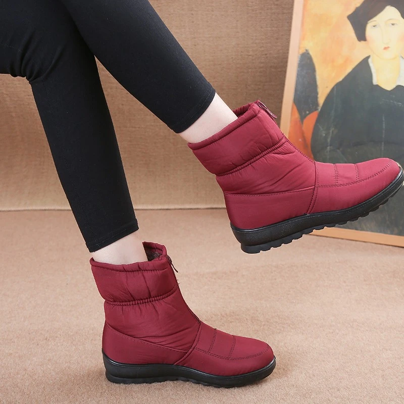 

Женские теплые ботинки для снежной погоды осень-зима универсальные модные коротсветильник мягкие женские ботинки с круглым носком и молни...