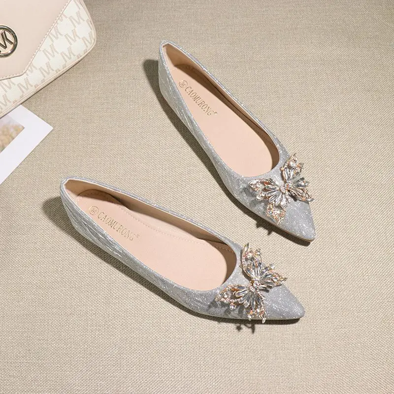 

Loafers Bow Flats Shoes Woman Butterfly-Knot Ballets Office Shoes Pointed Toe Shallow Mouth Ballerina 2023 New Zapatos De Mujer