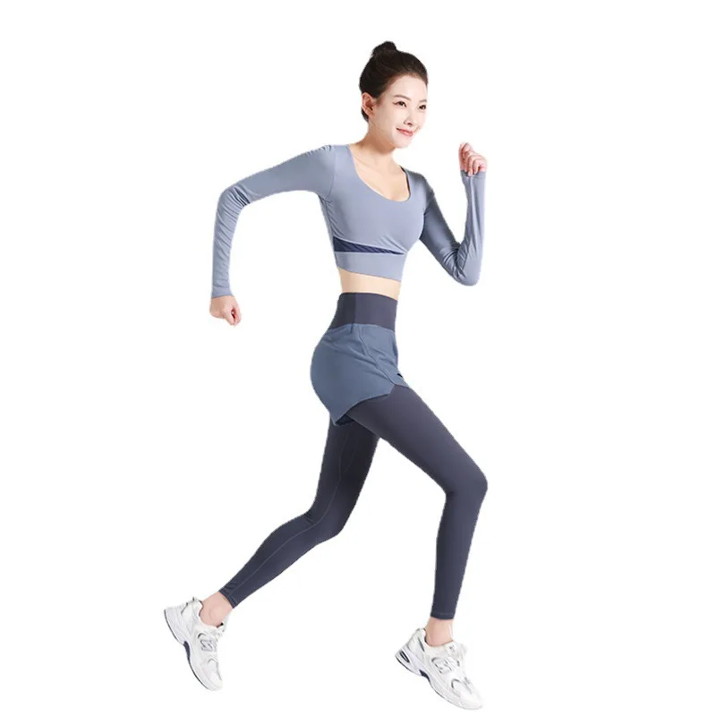 Gym Leggings For Women 2022 Joggings Clothes Sport Pants Pantalones de Mujer pour femme Yoga Workout Tights Fitness Fake 2PCS