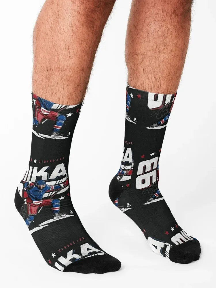 Mika Zibanejad Нью-Йорк Хоккей носки Новые В езде на велосипеде Нескользящие футбольные