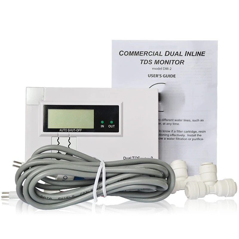 

DM-2 Commercial Dual In-Line TDS Monitor Digital Water Quality Tester TDS Meter IN/OUT Water Quality Monitor 0-9990PPM