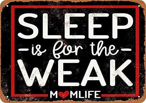 

Надпись «Сон для слабой мамы», черная металлическая жестяная вывеска для дома, кухни, спальни, бара, украшение на Хэллоуин, подарок на День Б...