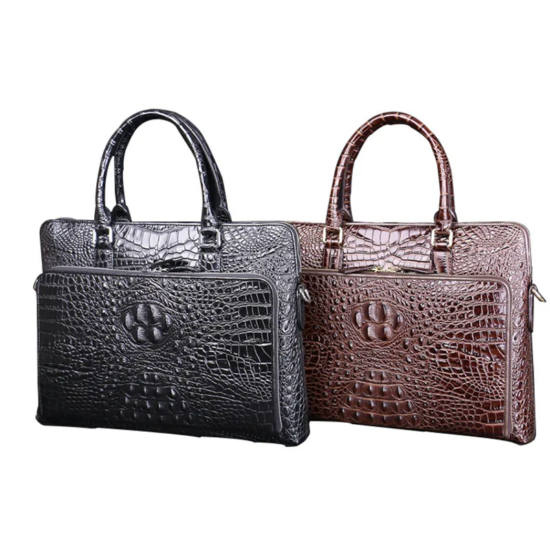Genuine Leather Fashion Men Business Briefcase High-end Luxury Single Shoulder Computer Handbag Casual Crossbody Messenger Bag