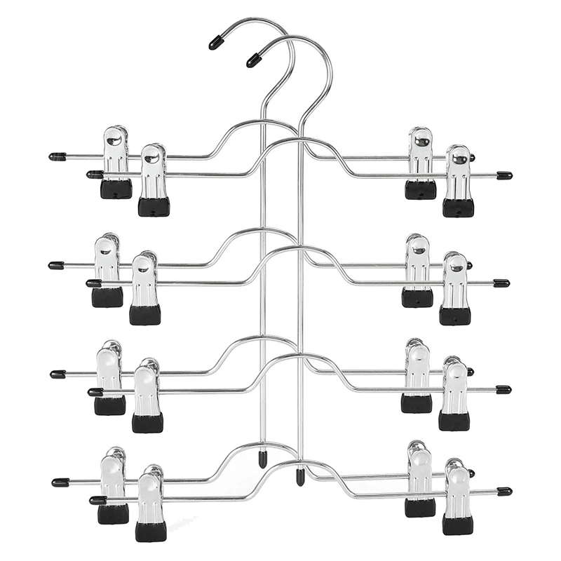 4-х уровневые вешалки для брюк Металлические юбок с зажимами вешалка джинсов