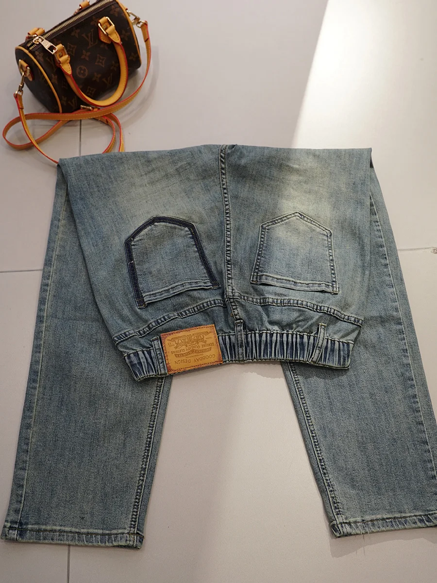 Женская одежда больших размеров брюки для папы контрастного цвета с карманами