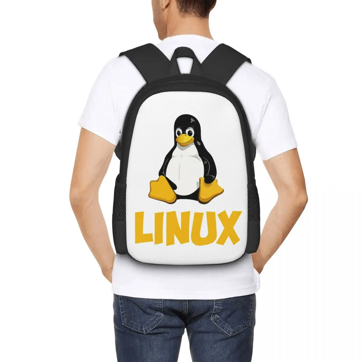 Linux Tux Penguin Logo Backpack for Girls Boys Travel RucksackBackpacks for Teenage school bag