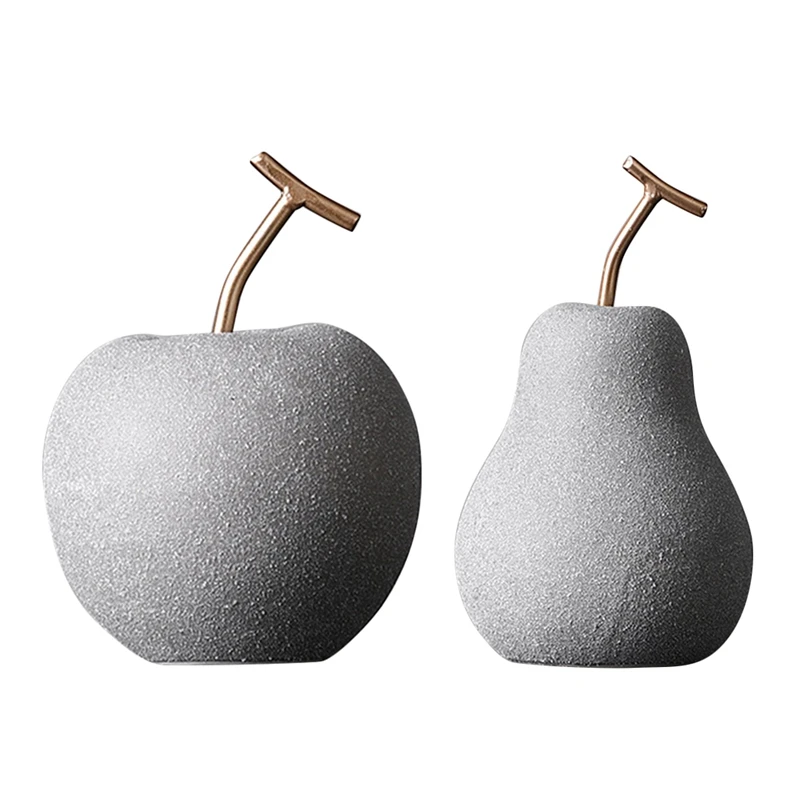 

1Pcs Nordic Modern Ceramic Simulation Pear Apple Decor Creative Home Living Room Wine Cabinet Bedroom Study Decor
