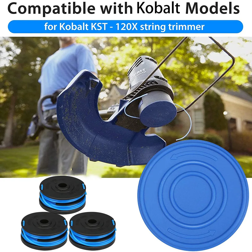 

3 шт., катушки для триммера с крышкой для Kobalt Dual Line